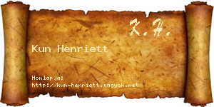 Kun Henriett névjegykártya